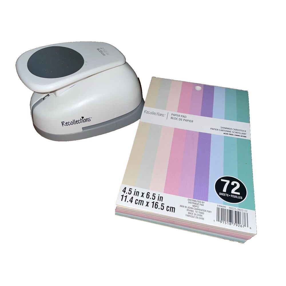 Recollections 2.5" Circle Punch + Shimmer Cardstock Pad Craft Bundle